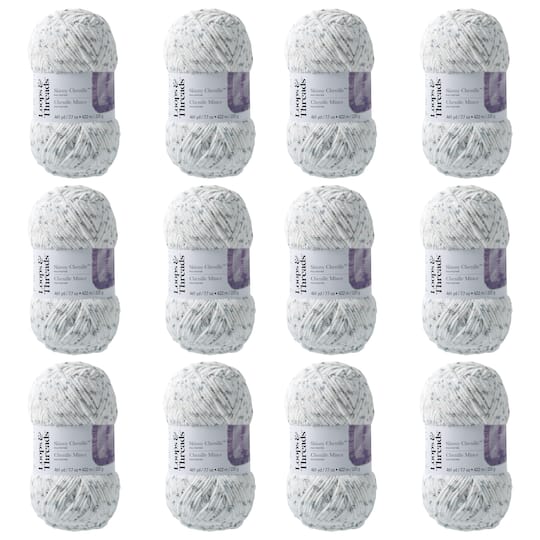 12 Pack: Skinny Chenille™ Multi Yarn by Loops & Threads